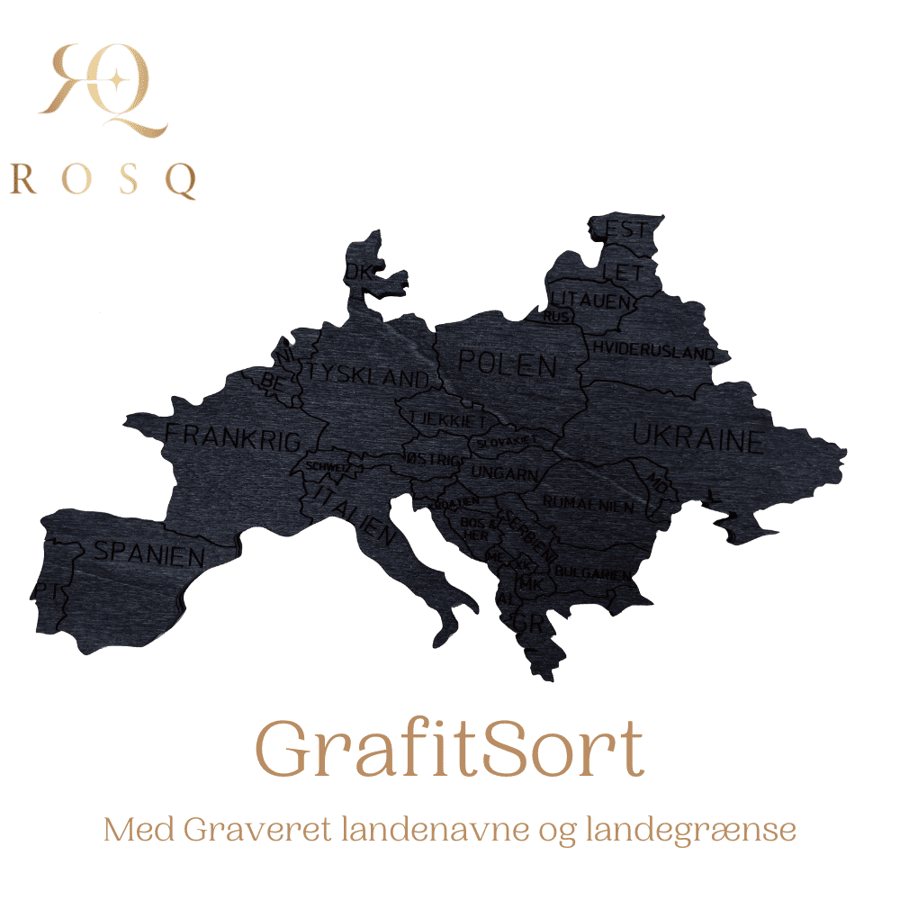 Verdenskort Grafitsort farveprøve
